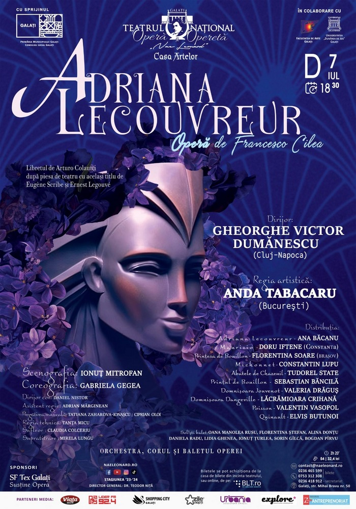 Final de stagiune cu opera „Adriana Lecouvreur”, la „Nae Leonard”