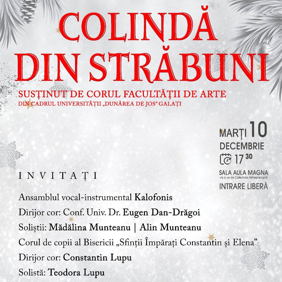 Concert de colinde, la Universitate