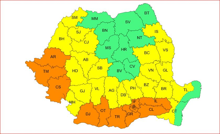 Galaţiul, din nou sub cod galben de caniculă