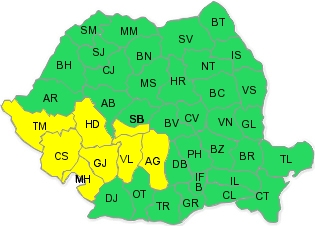 COD GALBEN de ploi şi vânt puternic/ Cum va fi VREMEA la Galaţi