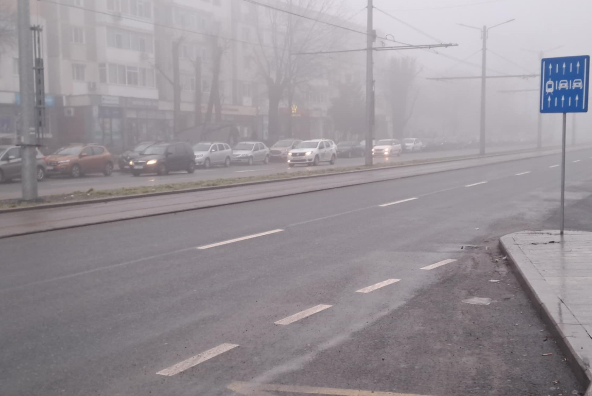 Vizibilitate redusă din cauza ceții, în județul Galați