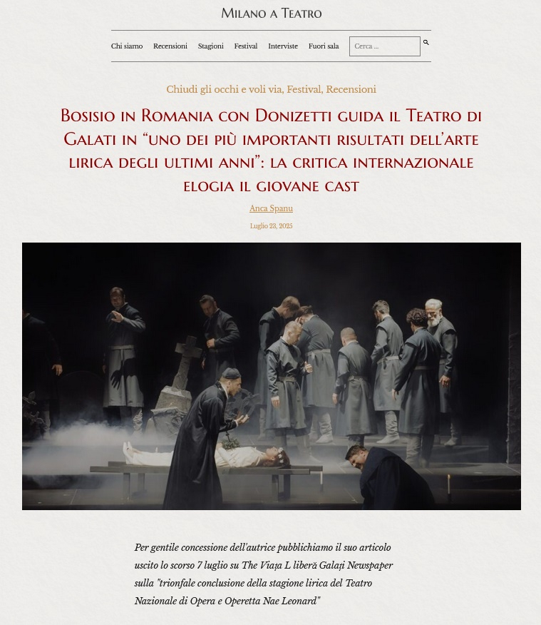 „Viaţa liberă”, preluată de presa culturală din Milano