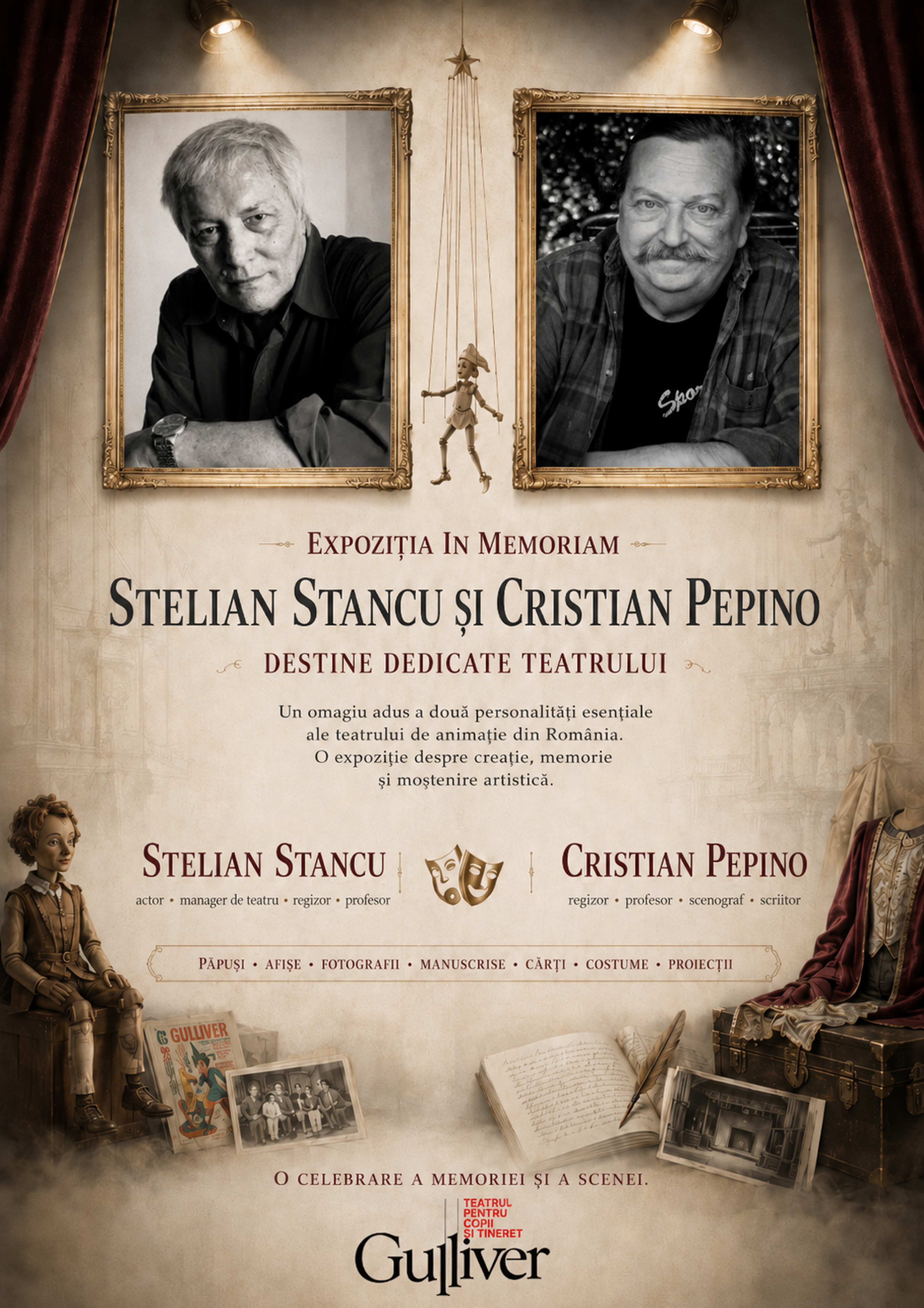 „Destine dedicate teatrului”, la Festivalul „Gulliver” 2026. In Memoriam Cristian Pepino și Stelian Stancu