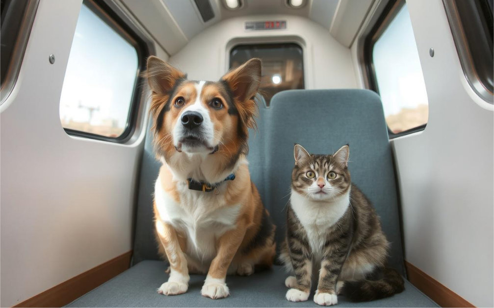 Reguli pentru călătoria câinilor şi pisicilor cu trenul