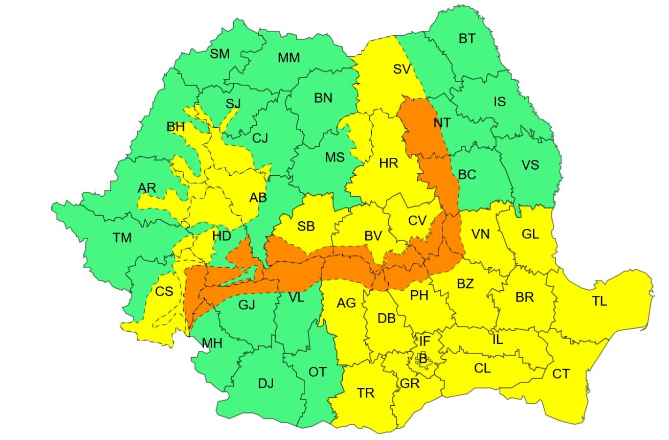 Galațiul, sub Cod galben de ceață, apoi de vânt