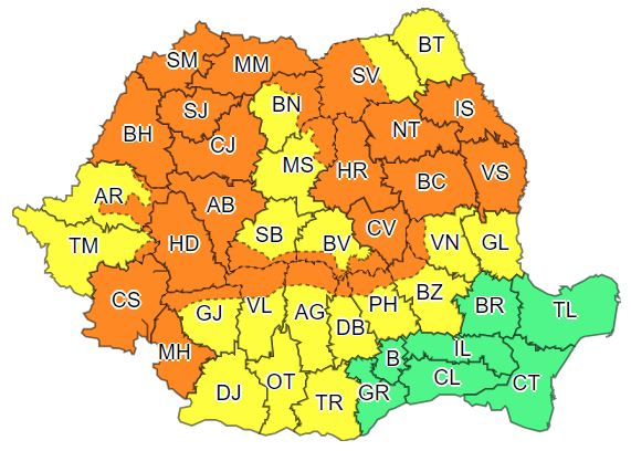 Galațiul intră sub cod galben de instabilitate atmosferică, dar disconfortul termic rămâne ridicat
