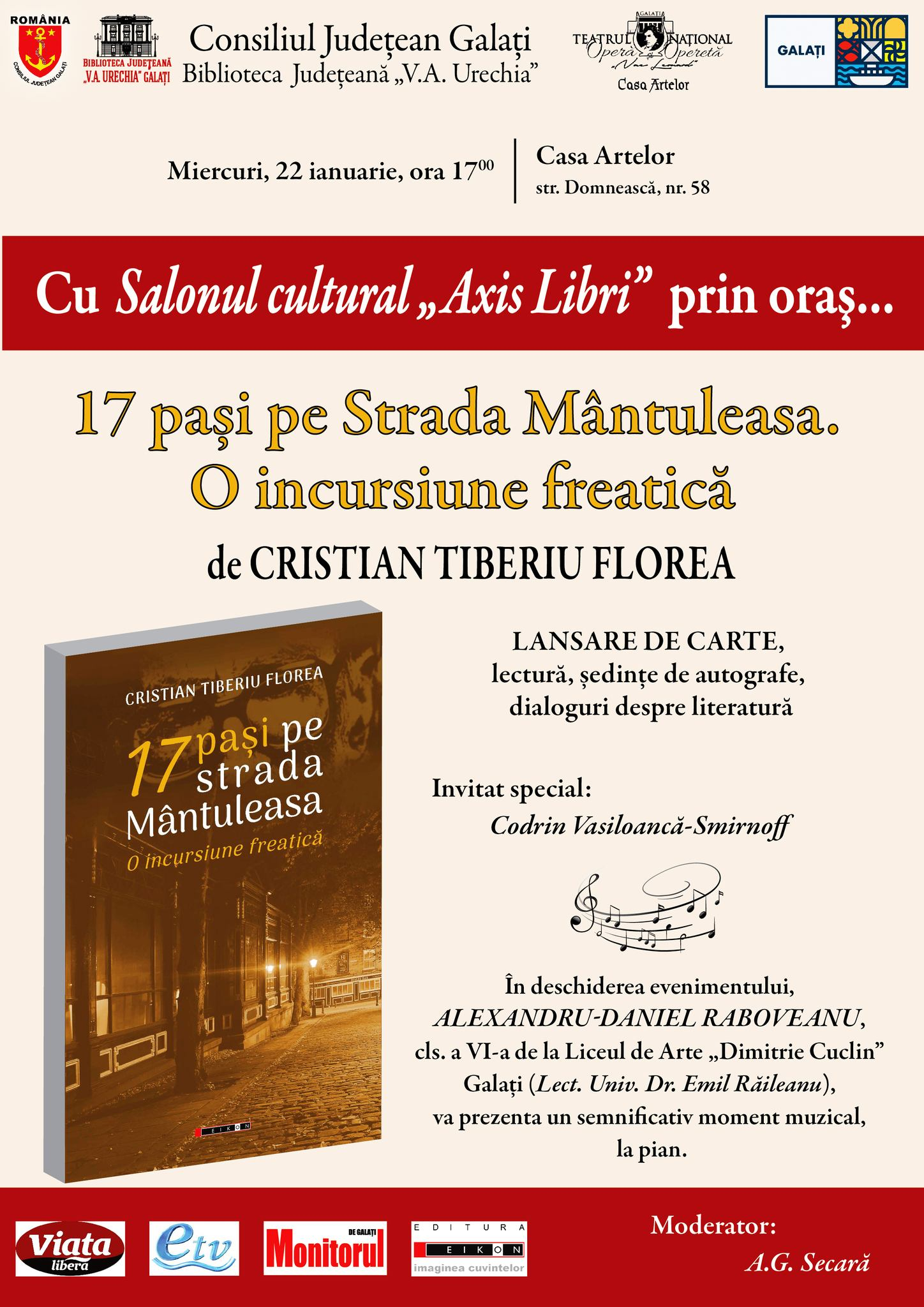 Lansarea unei „cărți de eseuri-eveniment”, la Casa Artelor
