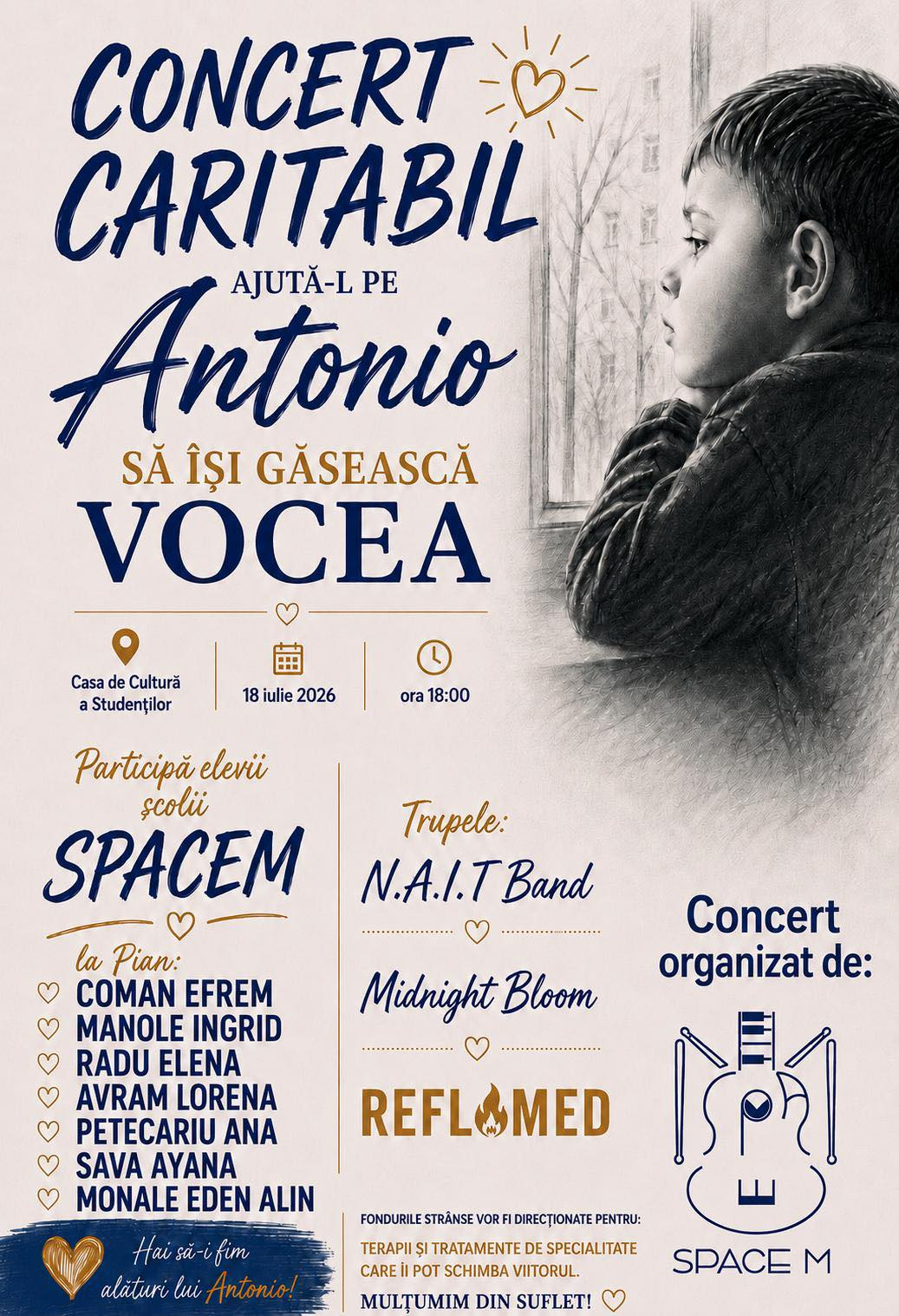 Eveniment caritabil pentru tratamentul lui Antonio