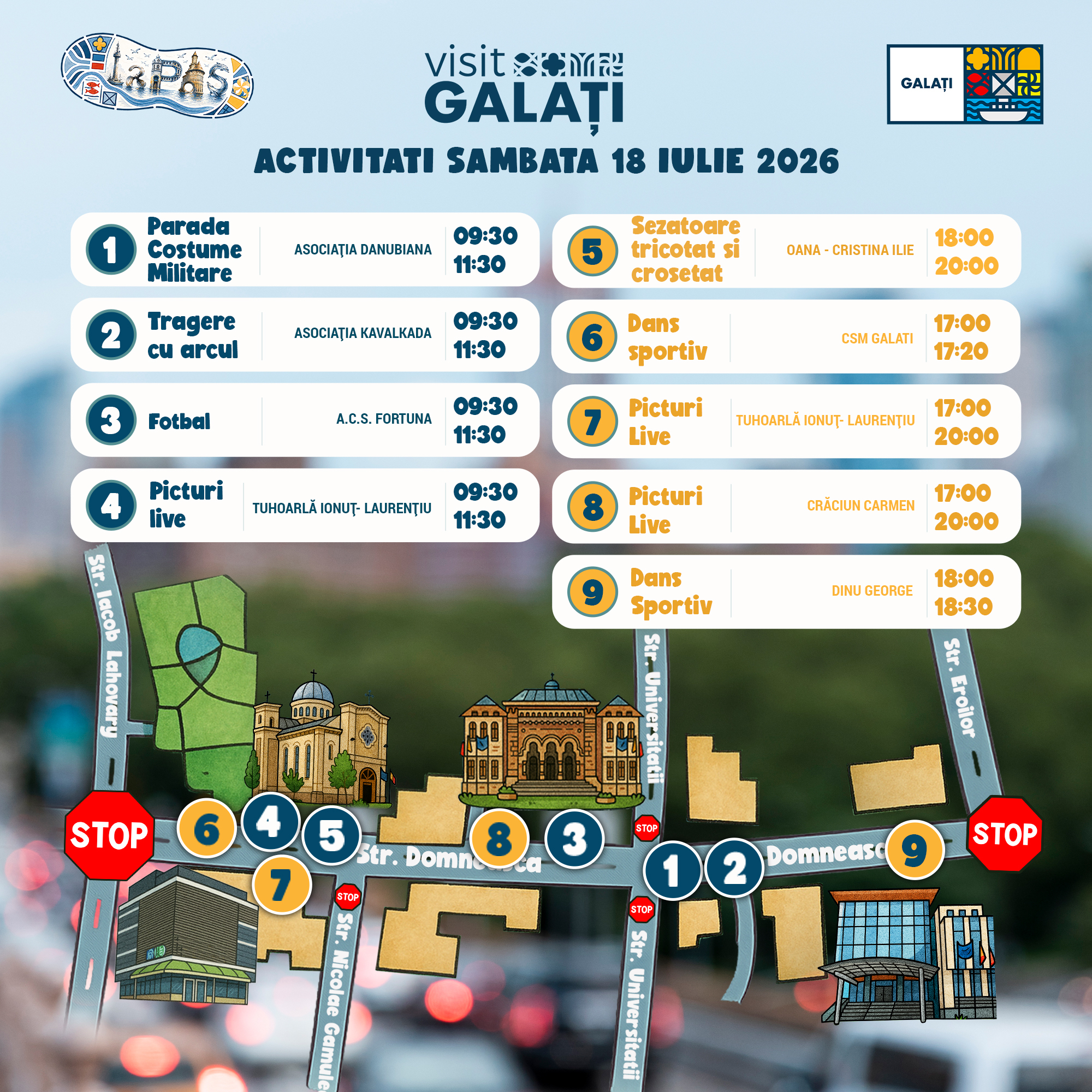 Program de weekend pe Domnească: paradă, sport, pictură şi o şezătoare de tricotat şi croşetat