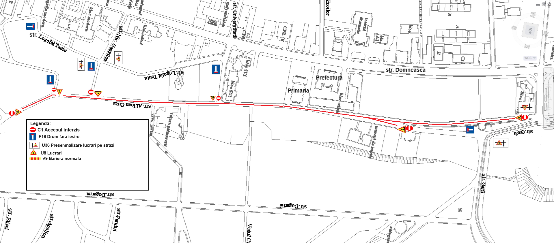 Strada Cuza, închisă traficului auto
