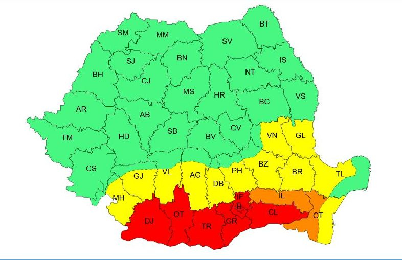Galaţiul intră sub Cod galben de arşiţă