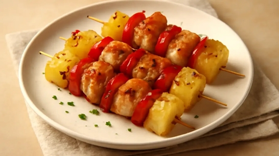 Frigărui cu pui și ananas, deliciu de weekend