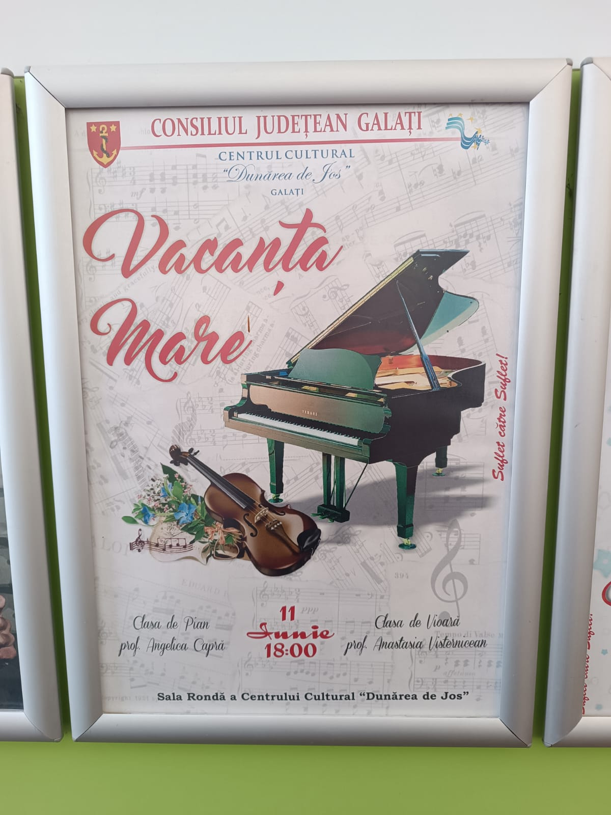 Concert de pian și vioară, la Centrul Cultural