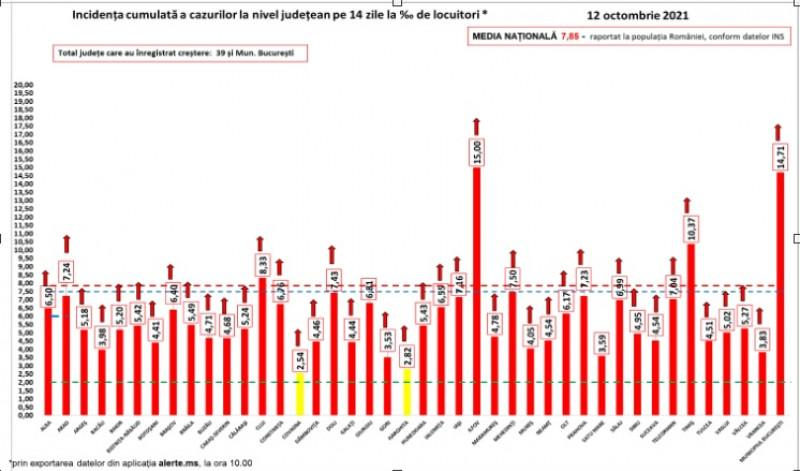 Evoluția pandemiei de COVID-19, la zi: Cea mai neagră zi - peste 16.700 de infectări, 442 de morți. Bilanț național