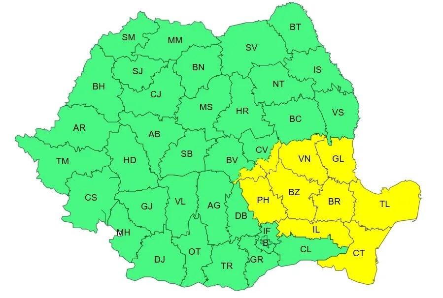 Vine iarna! Vremea se răcește drastic – cod galben de ninsori și viscol