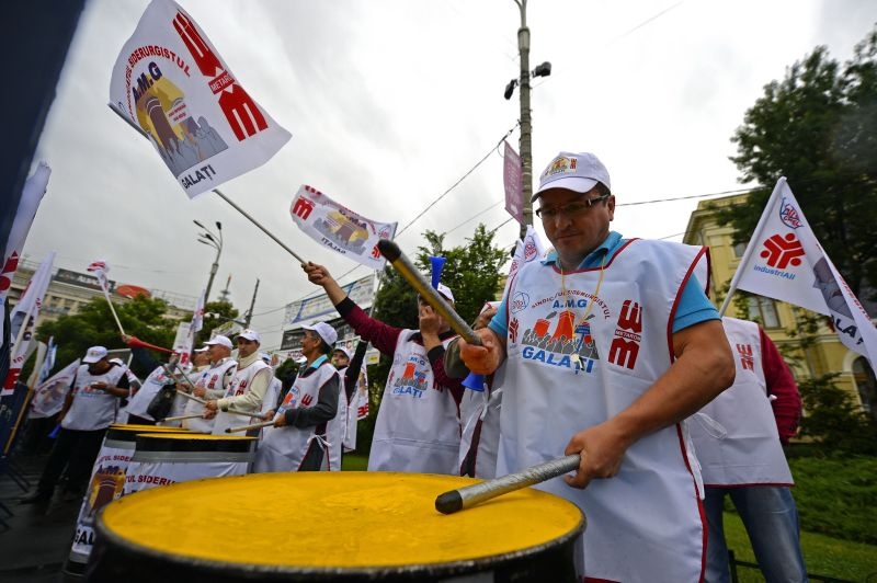 Siderurgiştii gălăţeni au protestat în Capitală