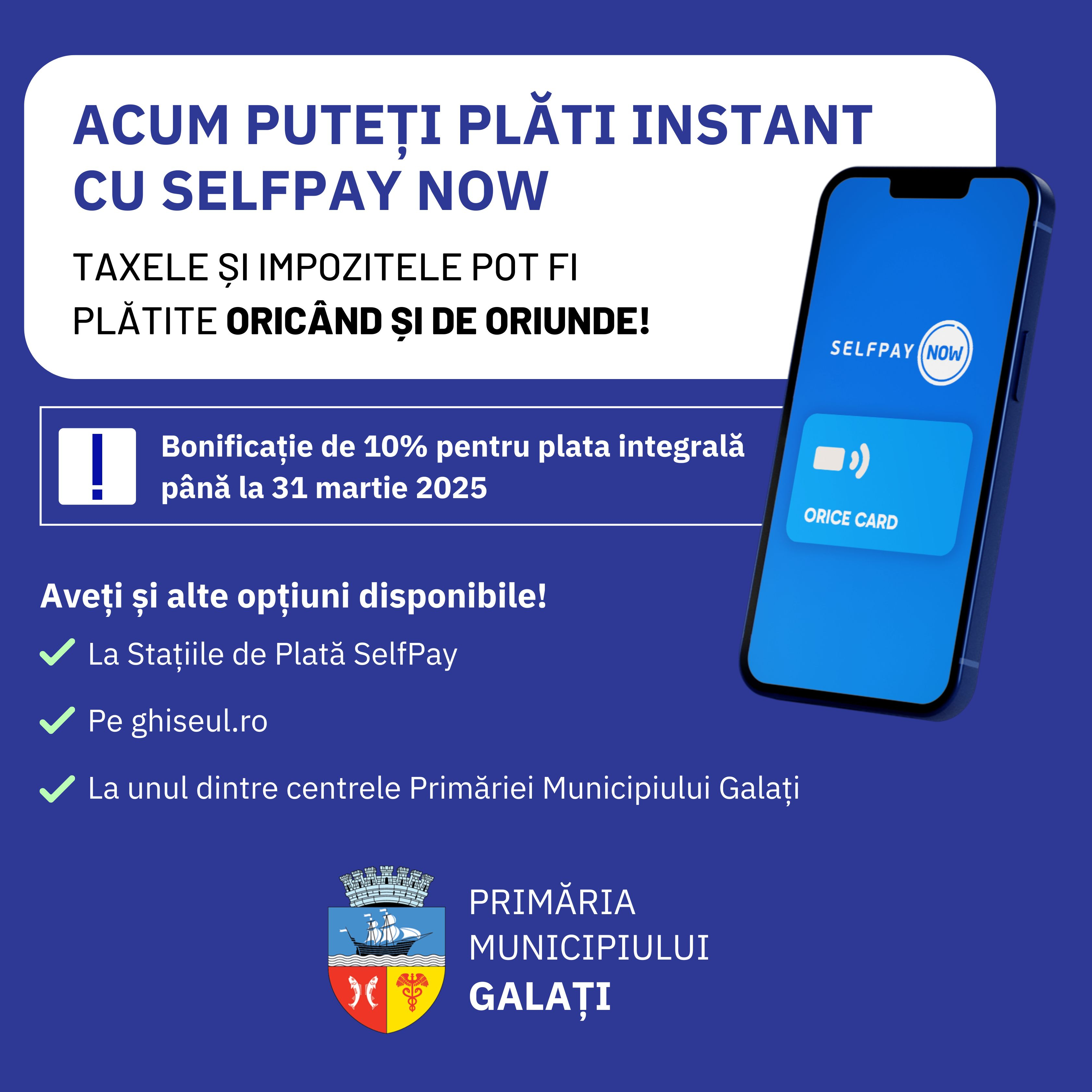 O nouă posibilitate de plată a taxelor şi a impozitelor locale
