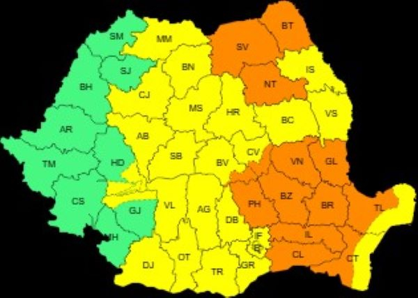 Se anunță ploi și vânt puternic în Galați