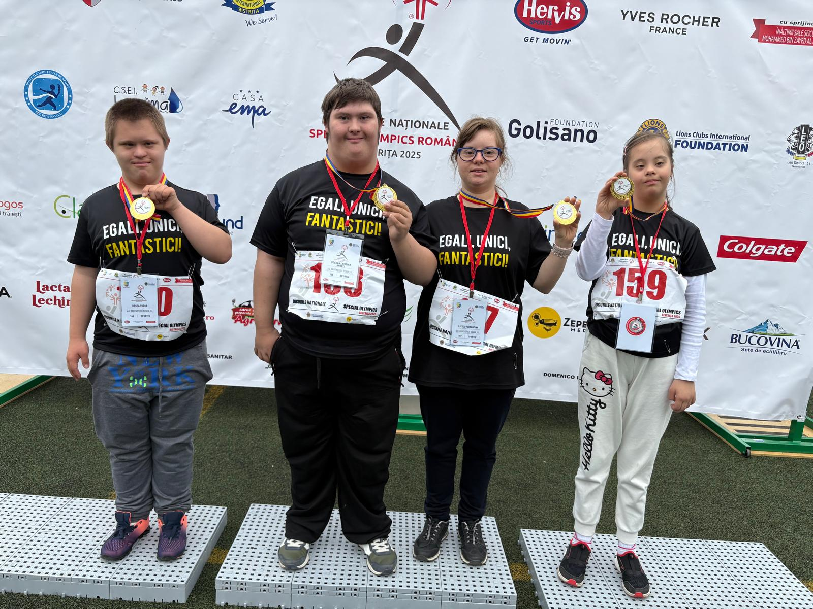 Patru tineri din Galați, locul 1 la Jocurile Naționale Special Olympics