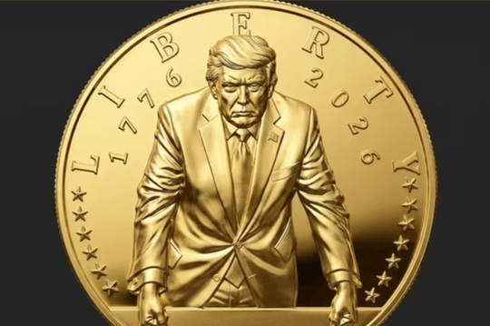 Monedă de aur cu efigia lui Donald Trump