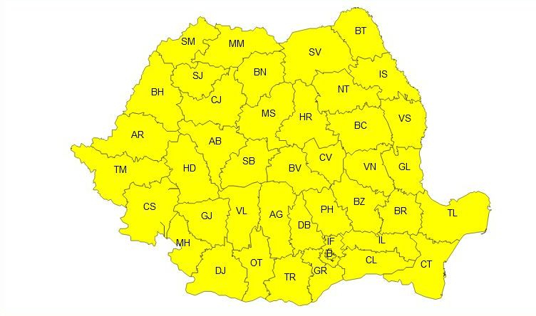 Galaţiul, sub Cod galben de vânt şi instabilitate atmosferică
