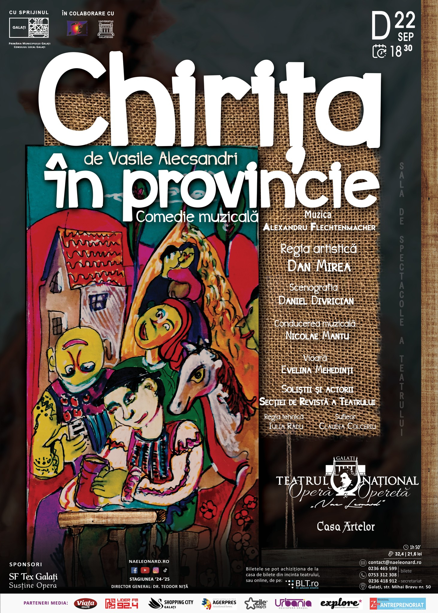 „Chirița în provincie”, pentru o seară de duminică memorabilă