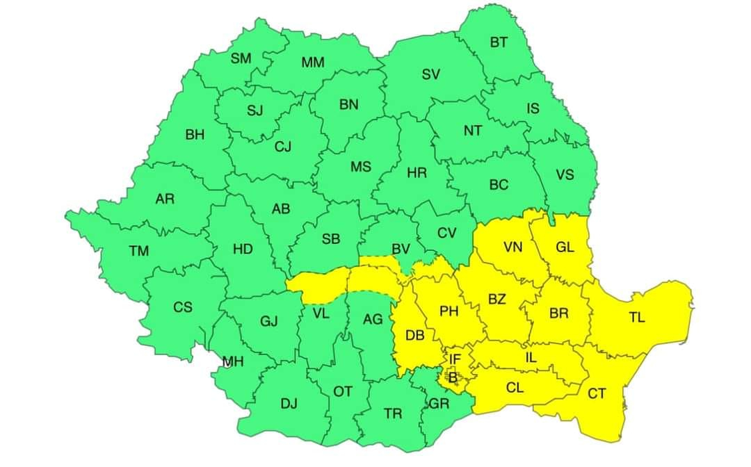 Cod galben de ploi și vânt