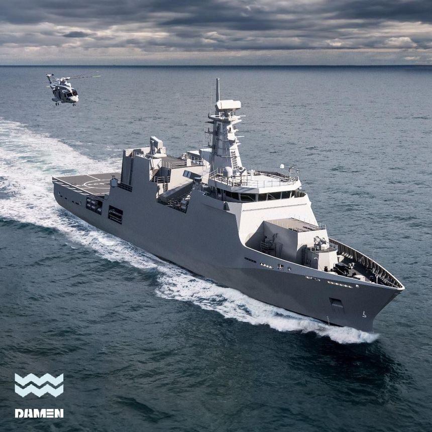 Nava militară HUNAIN, construită la Damen Galaţi, a fost livrată oficial către Marina pakistaneză