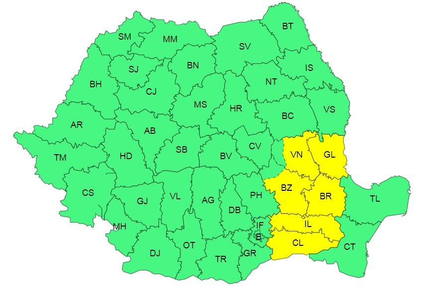 Galaţiul, din Cod galben în alt Cod galben
