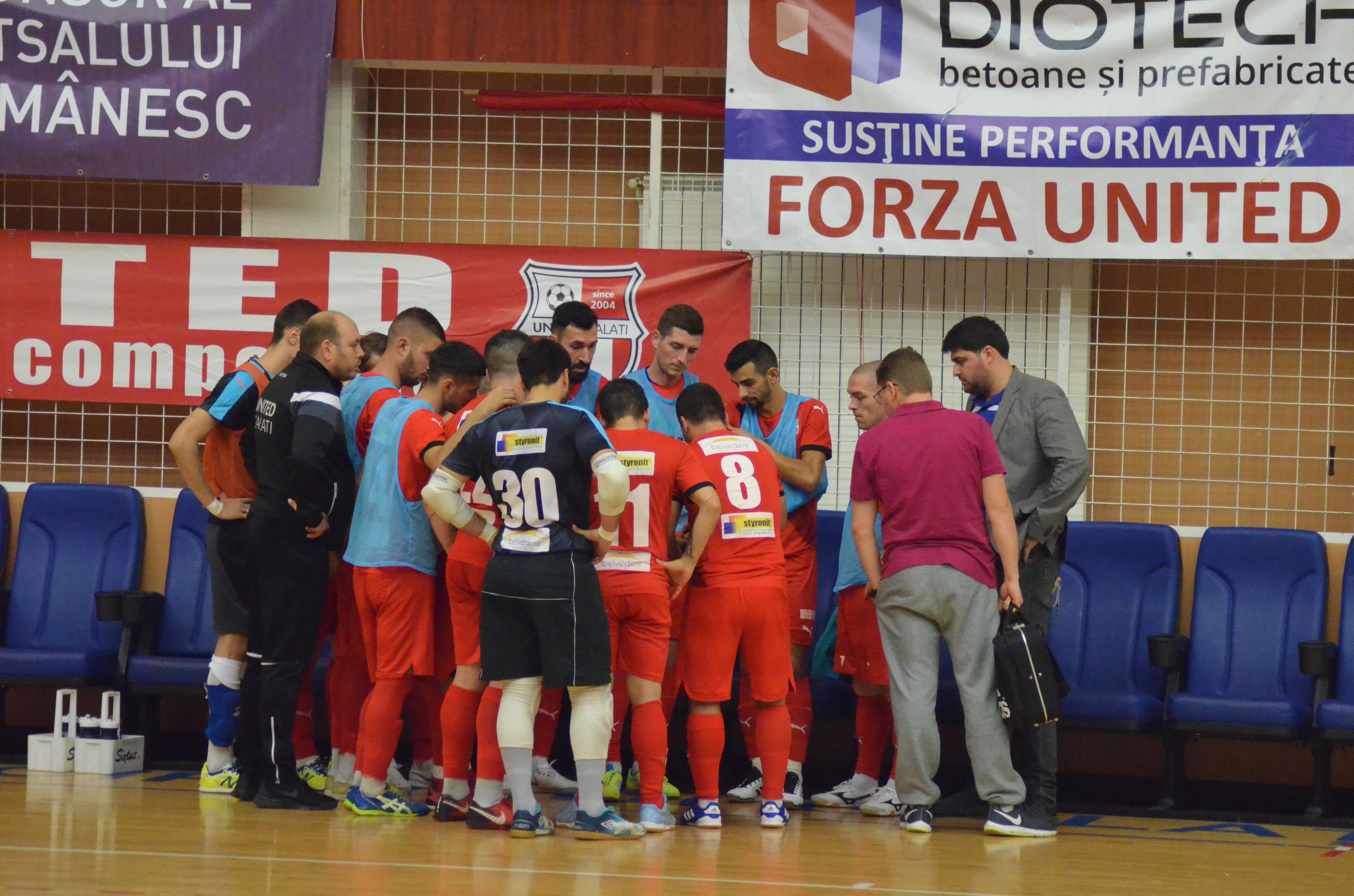 Calificare cu emoţii în sferturile de finală ale ”Cupei României” la FUTSAL. United câştigă şi când joacă slab