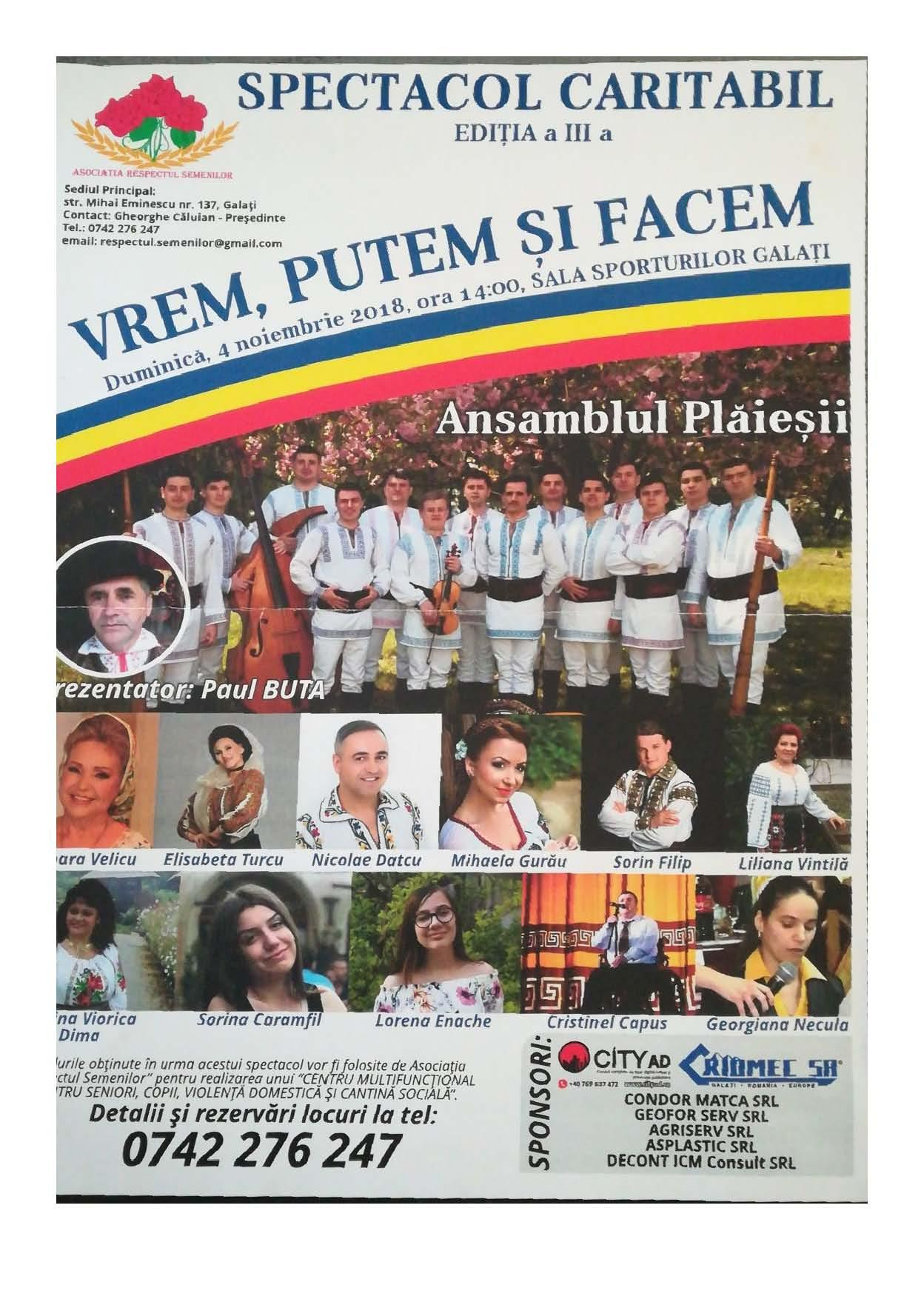 Spectacol umanitar pentru un centru social