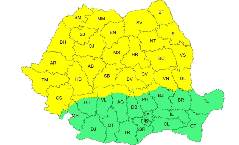 Cod galben de ger în jumătate din țară. Temperaturi de până la -15 grade