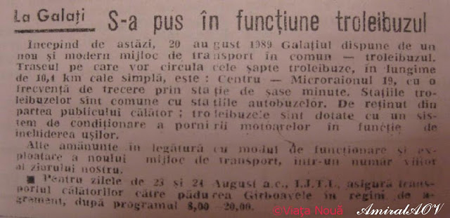 Acum 30 de ani, primele troleibuze la Galaţi