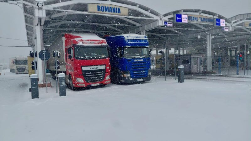 Traficul de camioane, reluat la frontiera cu Republica Moldova️