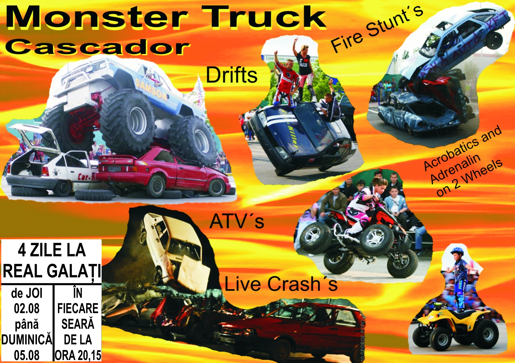 Spectacol unic la Galaţi: Cascadorii cu maşini în parcare la Real (P)