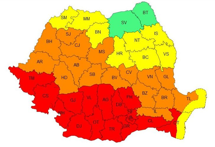 Galaţiul schimbă Codul galben cu unul portocaliu de arşiţă