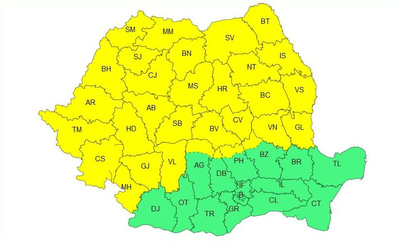 UPDATE. Cod portocaliu în judeţul Galaţi