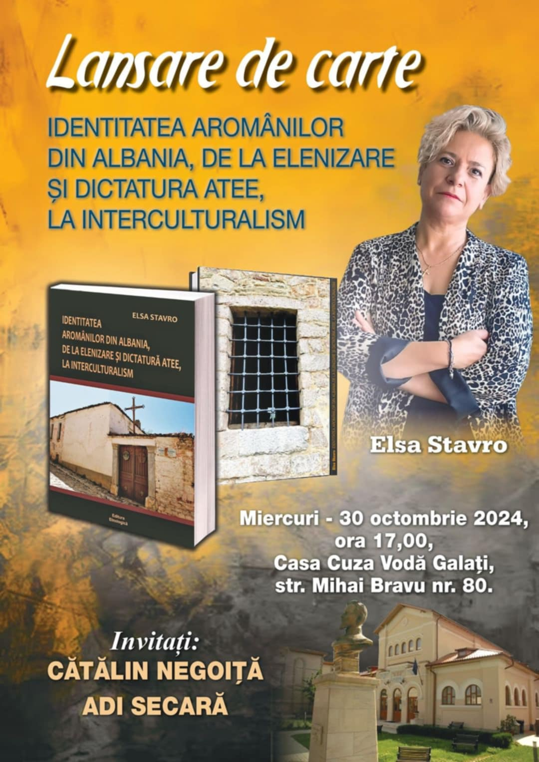 Elsa Stavro - volum despre aromânii din Albania, la Casa „Cuza Vodă”