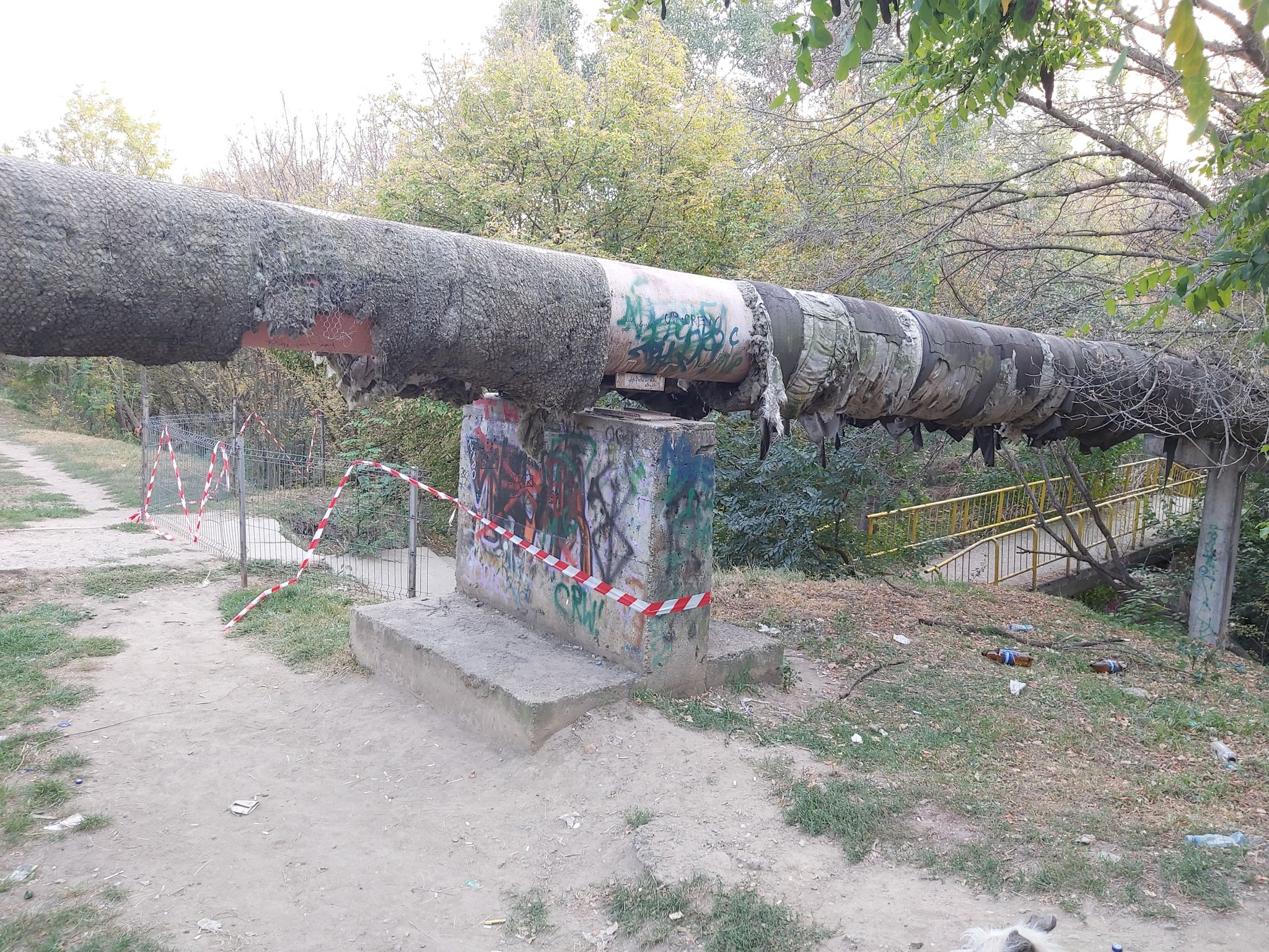 Un gard la podeţul prăbuşit din Parcul Cloşca