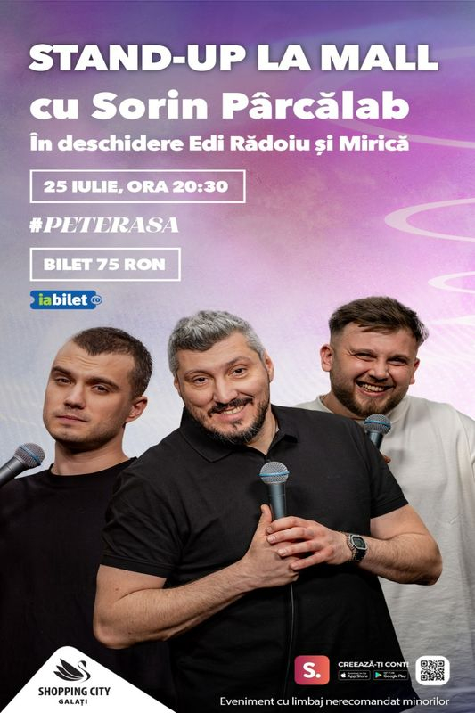 Stand up cu Sorin Pârcălab, pe terasa Shopping City