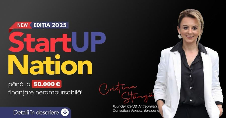 Înscrieri deschise la cursul GRATUIT de competențe antreprenoriale – singura cale prin care poți accesa 50.000 euro prin Start-Up Nation 2025!