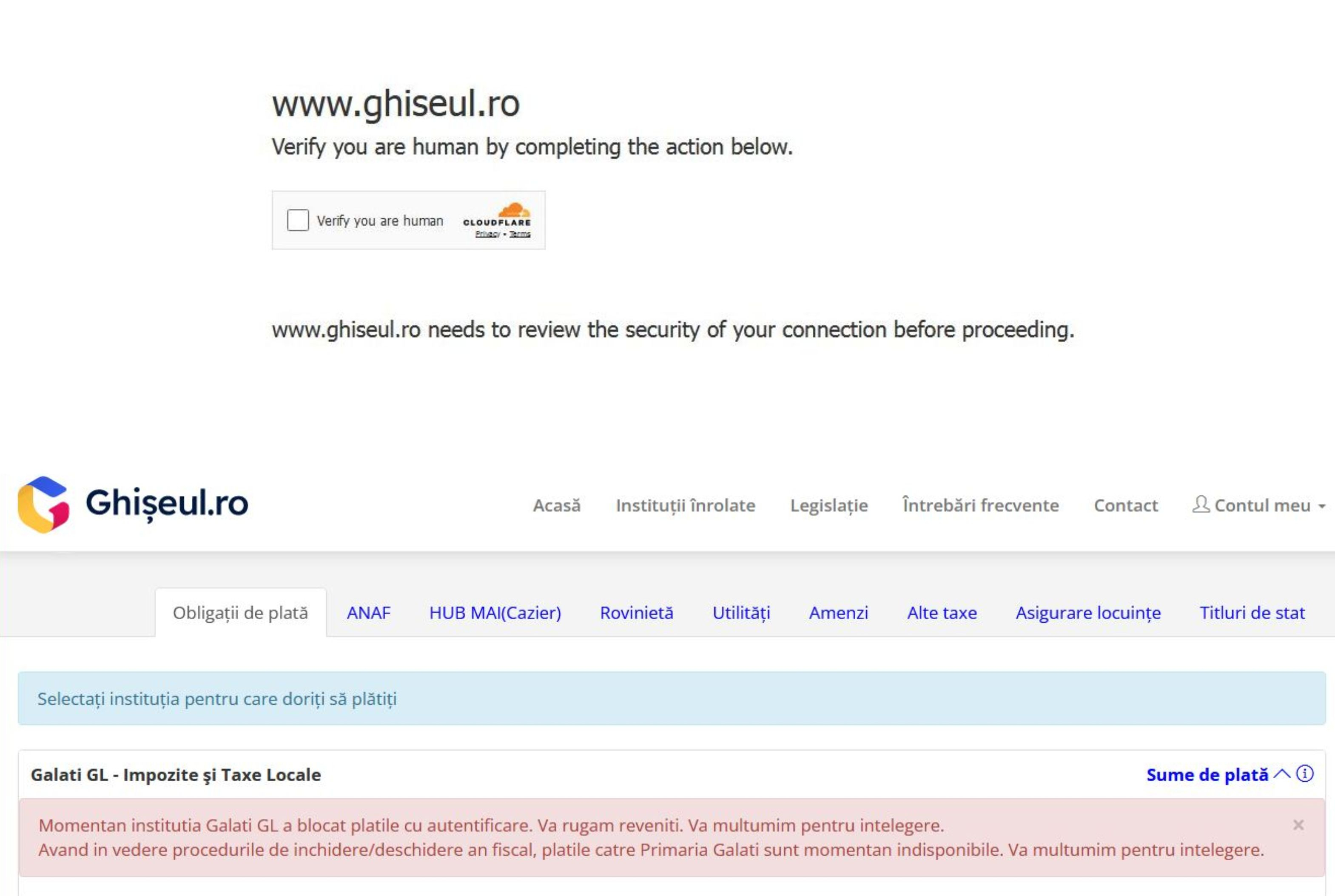 Cod galben de ceaţă la taxe şi impozite