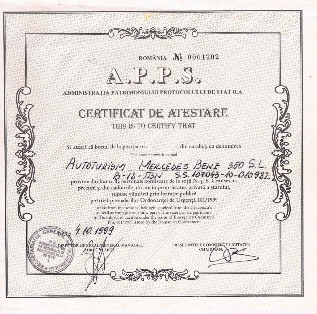 Mercedesul lui CEAUȘESCU, scos la licitaţie. BANII vor ajunge la o fundaţie din Galaţi. IATĂ cum arată ”bijuteria”