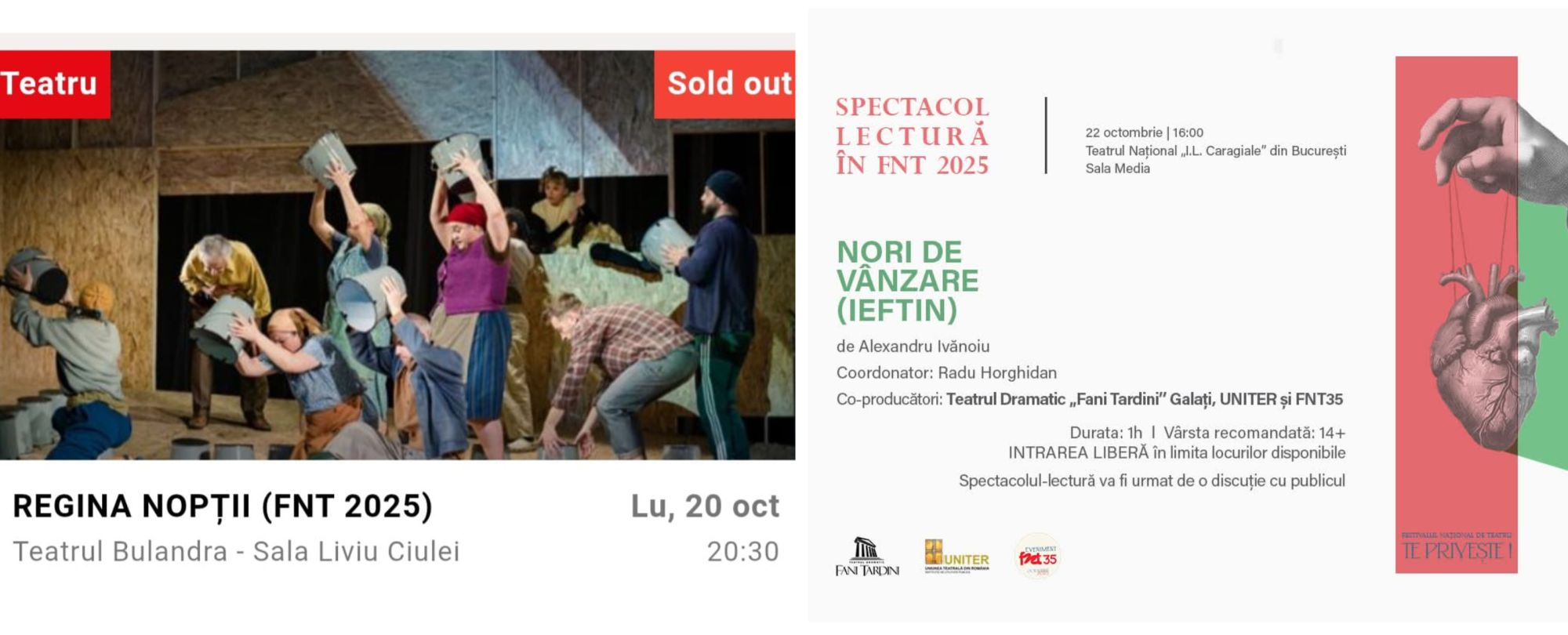 Dramaticul gălăţean, trei reprezentaţii în Festivalul Naţional de Teatru