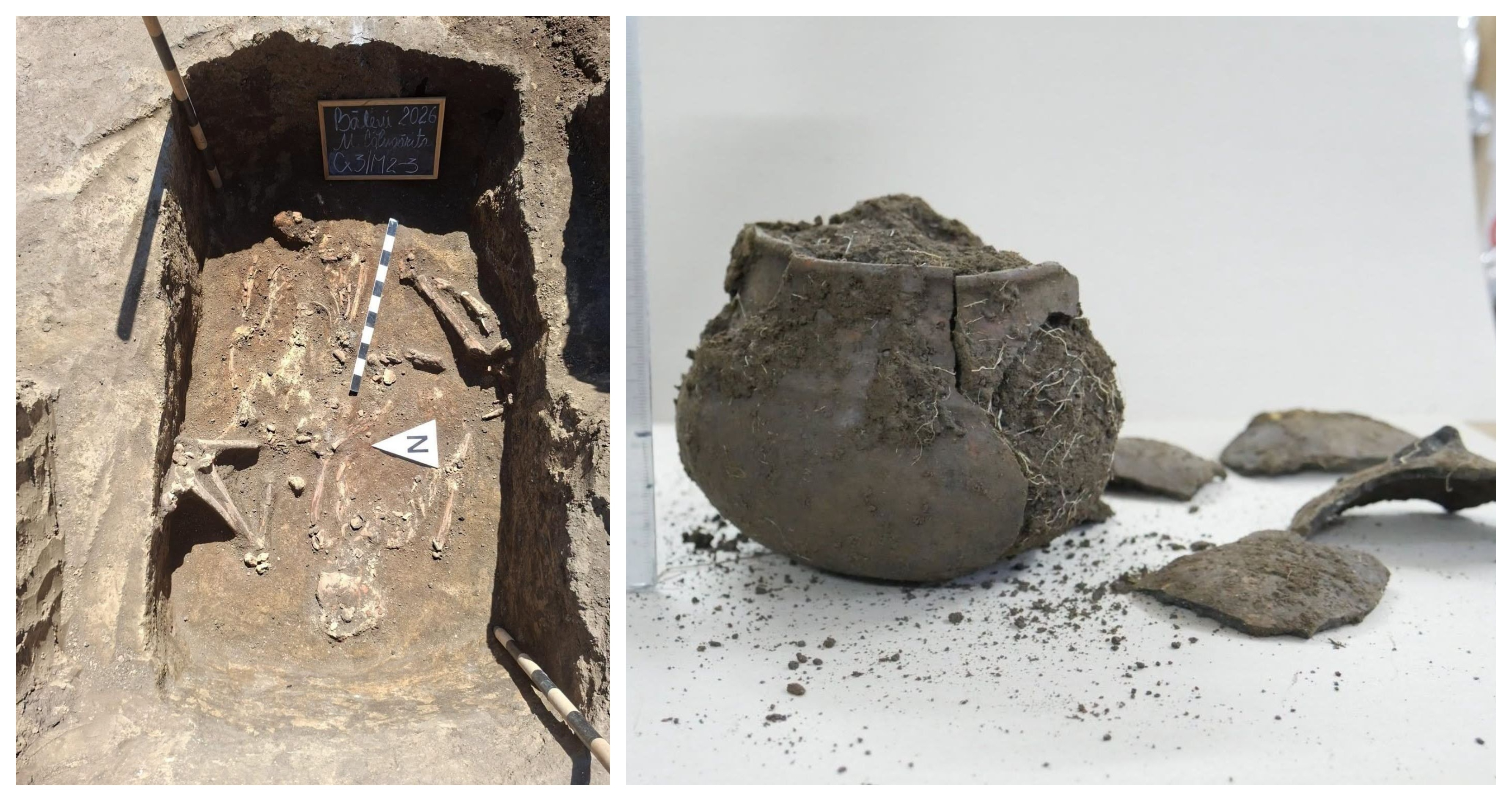 Descoperire arheologică la Băleni. Ritualuri funerare de acum 5.000 de ani