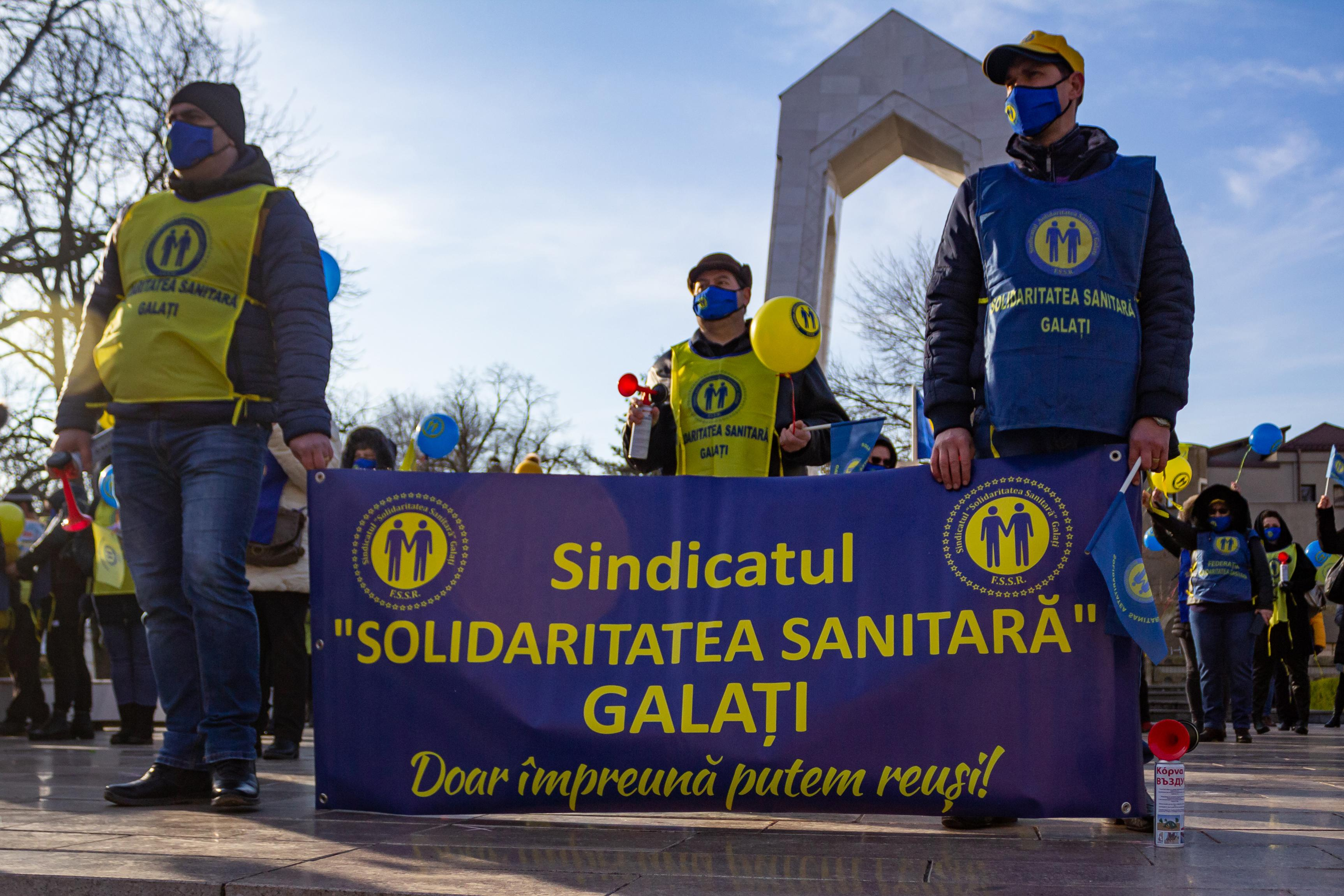 Protest al sindicaliştilor din Sănătate