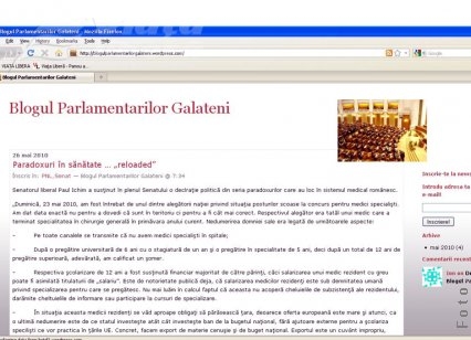 A apărut blogul parlamentarilor gălăţeni 