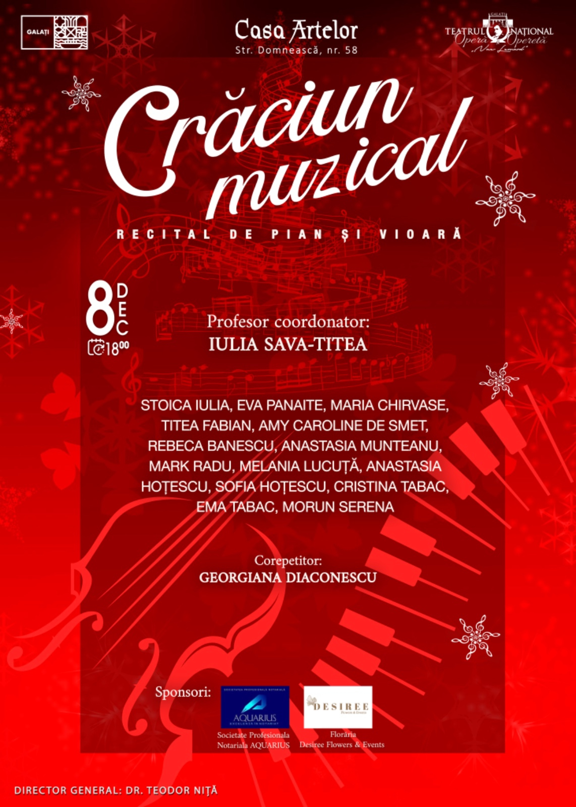 "Crăciun muzical", la Casa Artelor