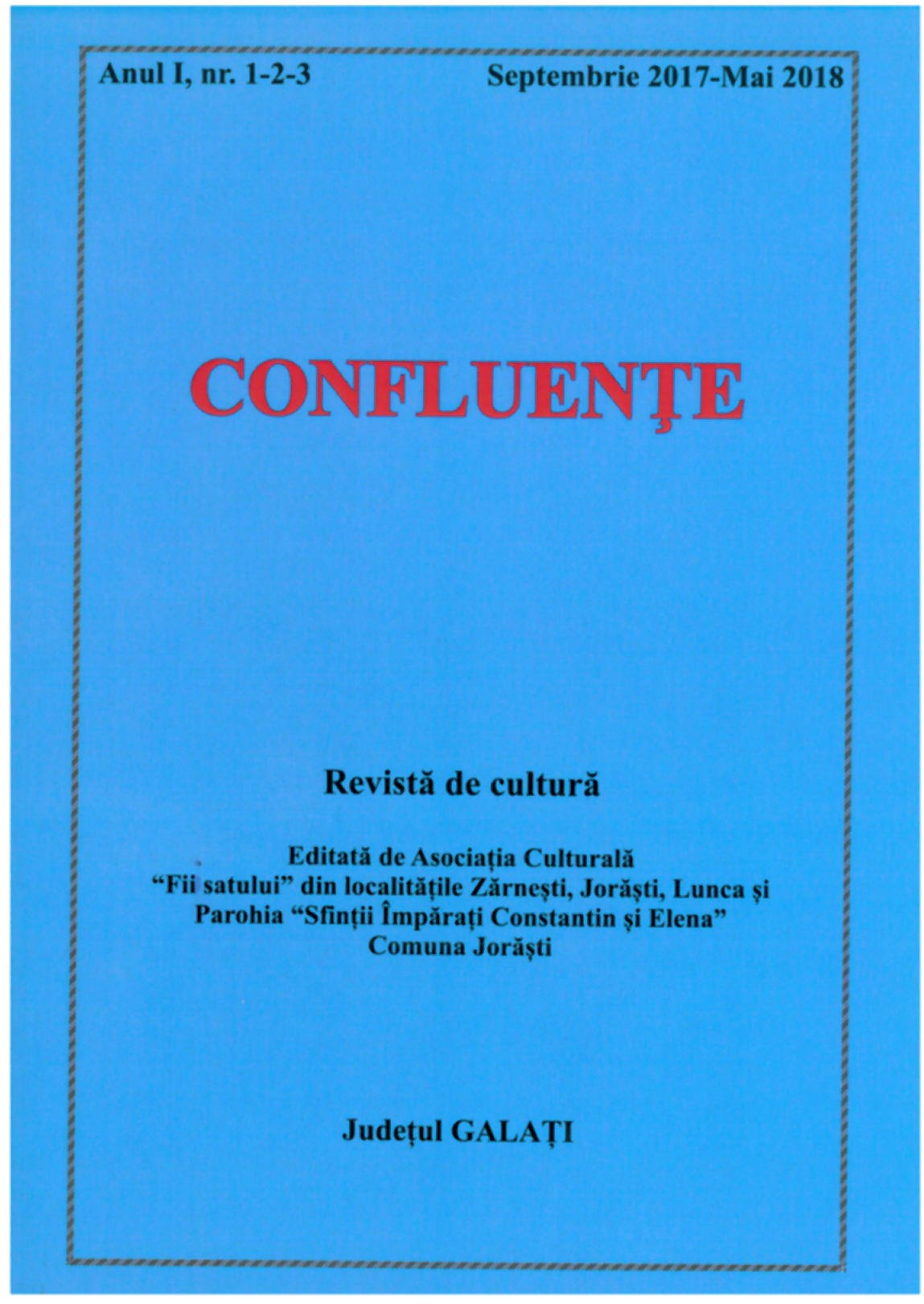 Revista ”Confluențe”. O publicație cu și despre slujitorii literelor și cărturarii din comuna Jorăști