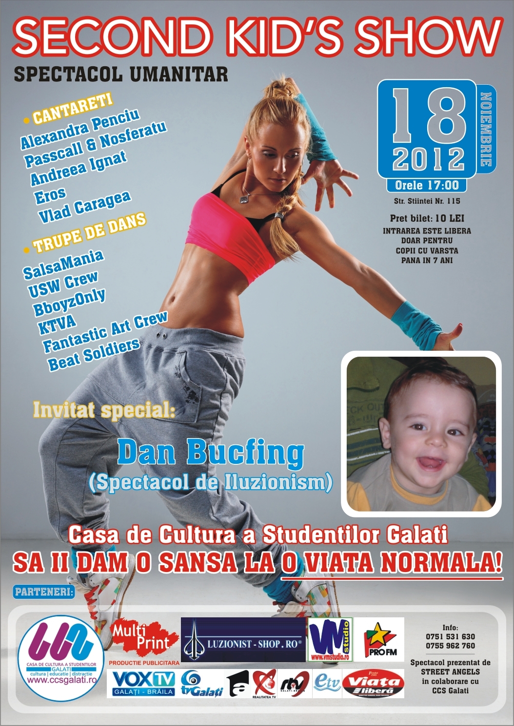 Spectacol umanitar pentru micuţul Filip: "Să-i dăm o şansă la o viaţă normală"